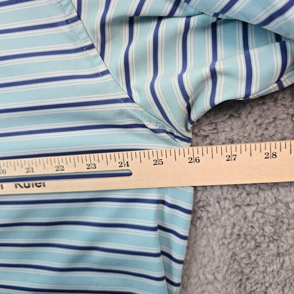 Peter Millar Men's Summer Comfort Polo Shirt Blue Striped Size XL - Picture 9 of 12